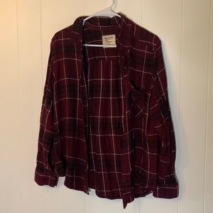 Maroon button up flannel